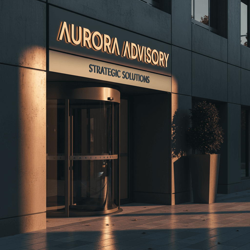 Professional business storefront representing branded service