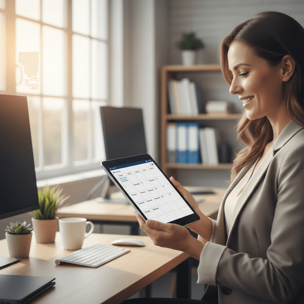 Business owner viewing auto-booked appointments on calendar