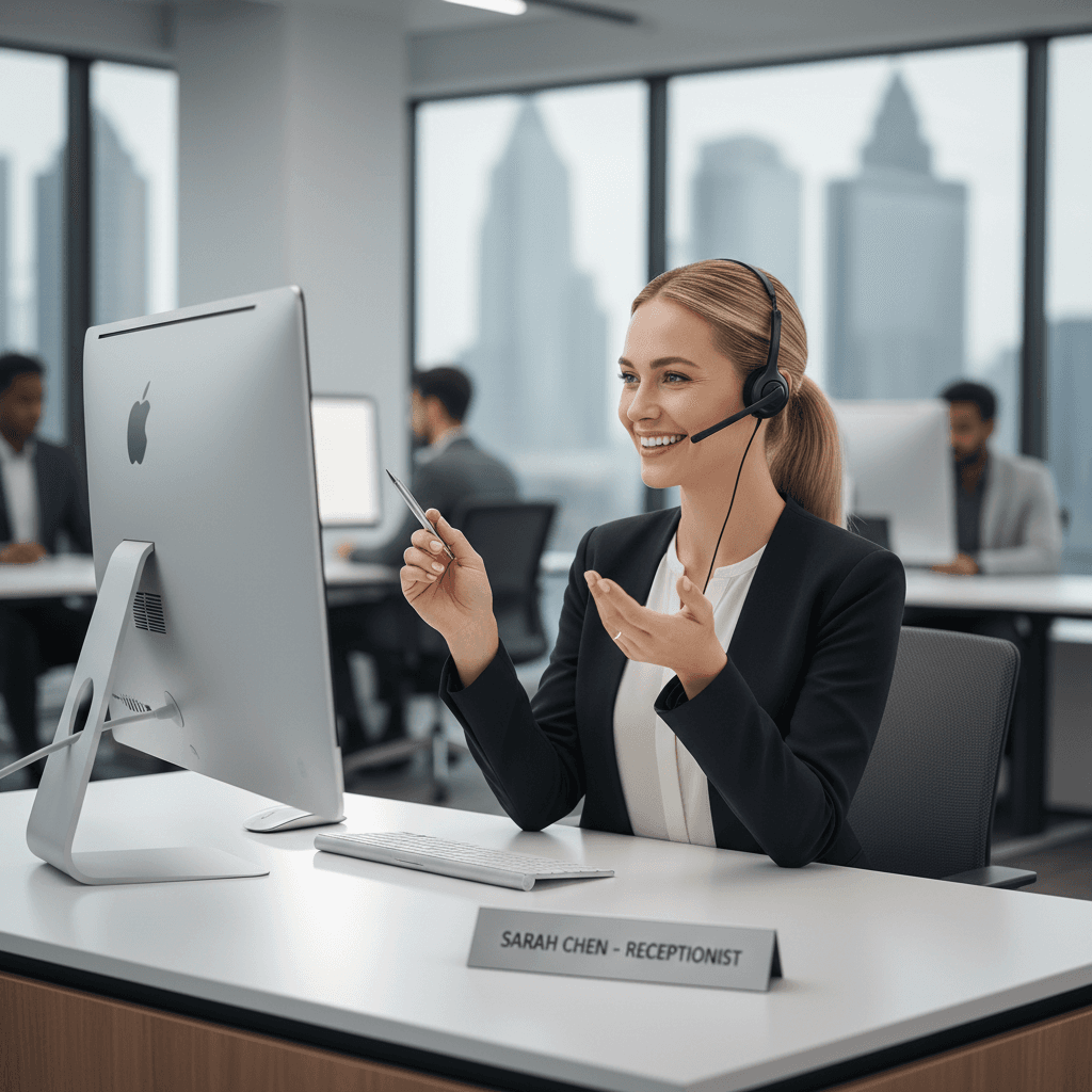 AI receptionist answering inbound call